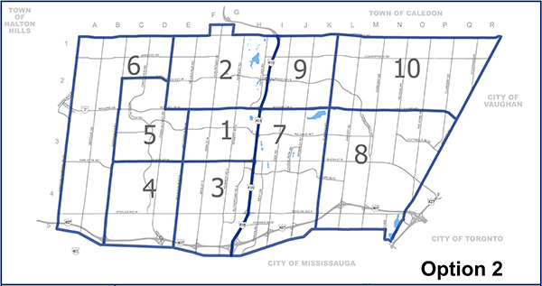 Map of Ward Boundary Realignment Option 2