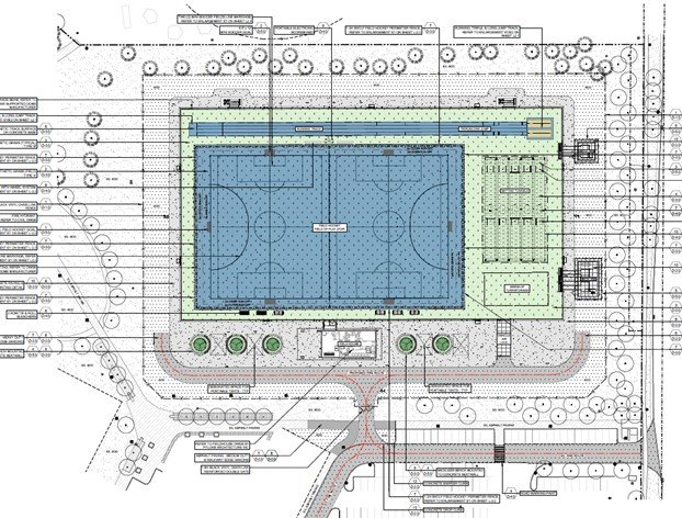 A diagram of Cassie Campbell Field Hockey Multisport Training Dome